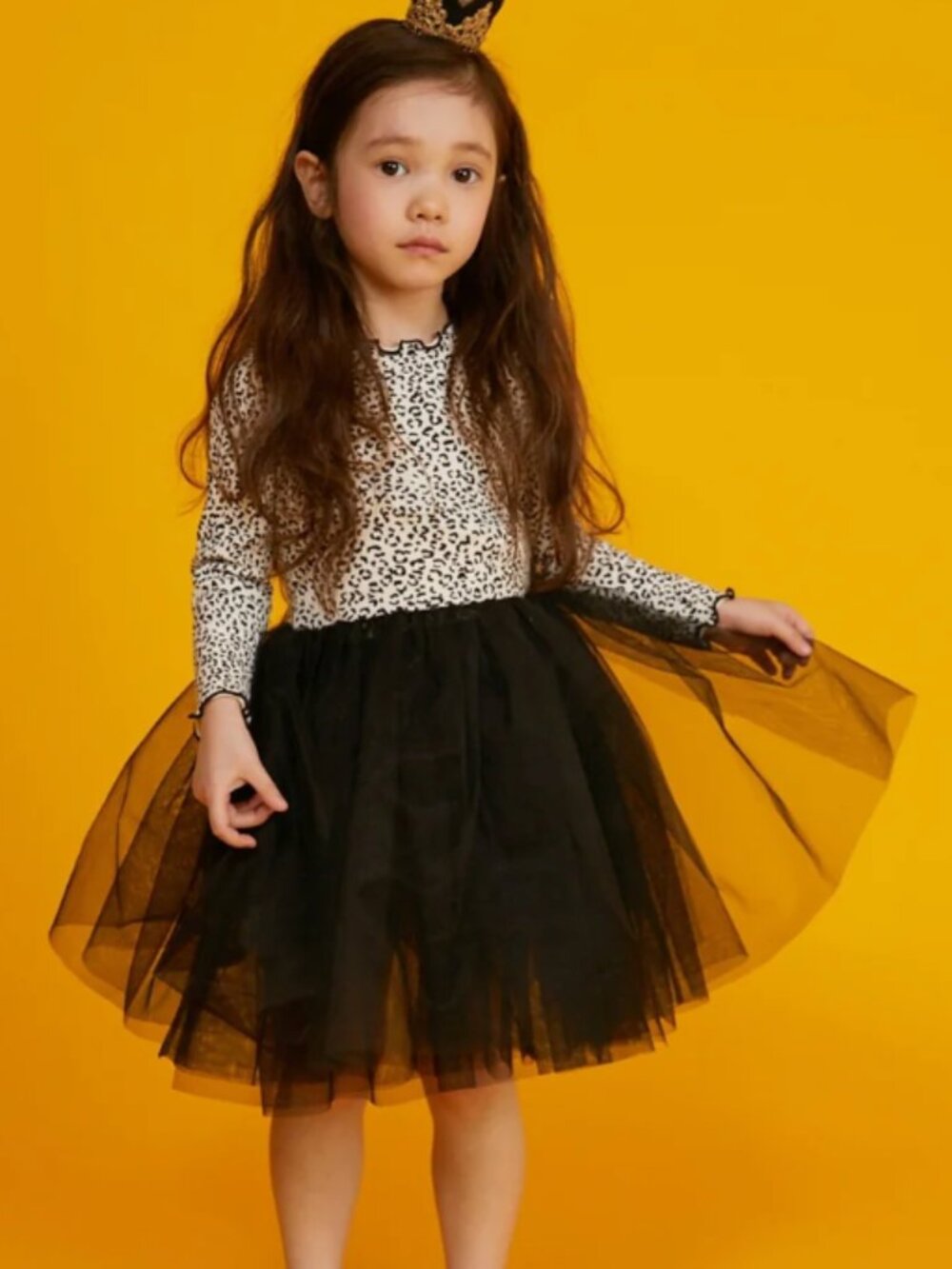 NWT Petite Hailey Long Sleeve Snow Leopard Tutu Dress Size 1Y